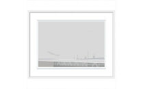 【灰色の温かい風景】直筆サイン入り　額付きジークレープリント　小田原にある景色　心象風景　片田舎の風景　子供の頃に見た風景　海　空　山