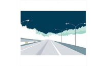 【過ぎ去った温度】直筆サイン入り　額付きジークレープリント　小田原にある景色　心象風景　片田舎の風景　子供の頃に見た風景　海　空　山