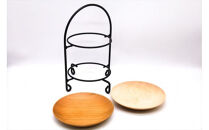 めいめい皿とスタンドセット　桜/楓【木 雑貨 食器 ティータイム プレゼント アクセサリースタンド 日本製 神奈川県小田原市】