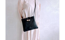 鹿の角ボタンのサコッシュ(ブラック)【&nbsp;神奈川県&nbsp;小田原市&nbsp;】