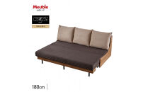 ソファベッド&nbsp;セミダブル&nbsp;幅180cm&nbsp;フォース&nbsp;Exごろ寝ソファ&nbsp;ごろ寝ソファ&nbsp;＜02.ヴィンテージナチュラル×ブラウン(ベージュ)＞&nbsp;【モーブル／大川家具】