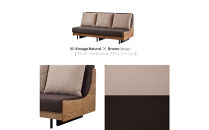 ソファベッド&nbsp;セミダブル&nbsp;幅180cm&nbsp;フォース&nbsp;Exごろ寝ソファ&nbsp;ごろ寝ソファ&nbsp;＜02.ヴィンテージナチュラル×ブラウン(ベージュ)＞&nbsp;【モーブル／大川家具】