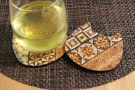 【箱根寄木細工　猫の形がかわいい貼りコースター２枚セット】いつもの暮らしにおしゃれなアイテムを【 コースター 神奈川県 小田原市 】