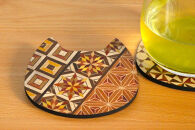 【箱根寄木細工　くまの形がかわいい貼りコースター２枚セット】いつもの暮らしにおしゃれなアイテムを【 コースター 神奈川県 小田原市 】