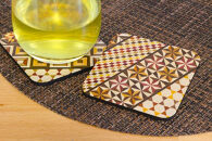 【箱根寄木細工　四角貼りコースター２枚セット】いつもの暮らしにおしゃれなアイテムを【 コースター 神奈川県 小田原市 】