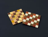 【箱根寄木細工　無垢四角コースター２枚セット　市松】【 コースター 神奈川県 小田原市 】