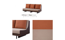 ソファベッド&nbsp;セミダブル&nbsp;幅180cm&nbsp;フォース&nbsp;Exごろ寝ソファ&nbsp;ごろ寝ソファ&nbsp;＜03.ブラウン×ベージュ(オレンジ)＞&nbsp;【モーブル／大川家具】