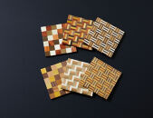 【箱根寄木細工　無垢四角コースター6枚セット　】市松　3積層　5積層　各種2枚6枚セット【 コースター 神奈川県 小田原市 】