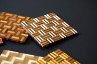 【箱根寄木細工　無垢四角コースター6枚セット　】市松　3積層　5積層　各種2枚6枚セット【 コースター 神奈川県 小田原市 】