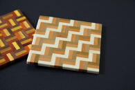 【箱根寄木細工　無垢四角コースター2枚セット　3積層】【 コースター 神奈川県 小田原市 】