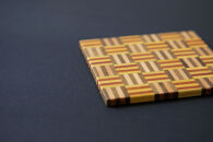 【箱根寄木細工　無垢四角コースター2枚セット　5積層】【 コースター 神奈川県 小田原市 】