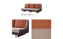 ソファベッド&nbsp;セミダブル&nbsp;幅200cm&nbsp;フォース&nbsp;Exごろ寝ソファ&nbsp;ごろ寝ソファ&nbsp;＜03.ブラウン×ベージュ(オレンジ)＞&nbsp;【モーブル／大川家具】