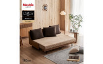 ソファベッド&nbsp;セミダブル&nbsp;幅180cm&nbsp;フォース&nbsp;Exごろ寝ソファ&nbsp;ごろ寝ソファ&nbsp;＜05.ヴィンテージナチュラル×ベージュ(ブラウン)＞&nbsp;【モーブル／大川家具】