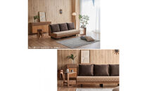 ソファベッド&nbsp;セミダブル&nbsp;幅180cm&nbsp;フォース&nbsp;Exごろ寝ソファ&nbsp;ごろ寝ソファ&nbsp;＜05.ヴィンテージナチュラル×ベージュ(ブラウン)＞&nbsp;【モーブル／大川家具】