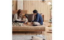 ソファベッド&nbsp;セミダブル&nbsp;幅180cm&nbsp;フォース&nbsp;Exごろ寝ソファ&nbsp;ごろ寝ソファ&nbsp;＜05.ヴィンテージナチュラル×ベージュ(ブラウン)＞&nbsp;【モーブル／大川家具】