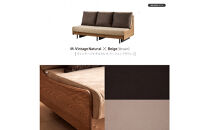 ソファベッド&nbsp;セミダブル&nbsp;幅180cm&nbsp;フォース&nbsp;Exごろ寝ソファ&nbsp;ごろ寝ソファ&nbsp;＜05.ヴィンテージナチュラル×ベージュ(ブラウン)＞&nbsp;【モーブル／大川家具】