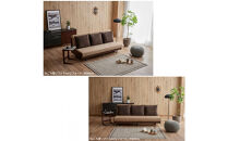 ソファベッド&nbsp;セミダブル&nbsp;幅180cm&nbsp;フォース&nbsp;Exごろ寝ソファ&nbsp;ごろ寝ソファ&nbsp;＜06.&nbsp;ブラウン×ベージュ(ブラウン)＞&nbsp;【モーブル／大川家具】