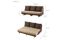 ソファベッド&nbsp;セミダブル&nbsp;幅180cm&nbsp;フォース&nbsp;Exごろ寝ソファ&nbsp;ごろ寝ソファ&nbsp;＜06.&nbsp;ブラウン×ベージュ(ブラウン)＞&nbsp;【モーブル／大川家具】