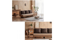 ソファベッド&nbsp;セミダブル&nbsp;幅200cm&nbsp;フォース&nbsp;Exごろ寝ソファ&nbsp;ごろ寝ソファ&nbsp;＜05.ヴィンテージナチュラル×ベージュ(ブラウン)＞&nbsp;【モーブル／大川家具】