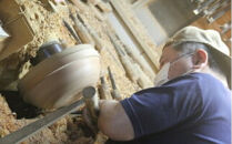 ケヤキ　8寸仁取盆【仁取盆 ケヤキ材 φ23.5cm×2cm 日本 手作り 工芸品  ワンプレート 国産天然木 おしゃれ プレゼント 記念 お祝い 神奈川県 小田原市 】