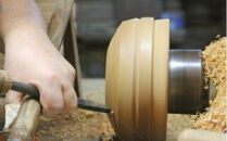 ケヤキ　8寸仁取盆【仁取盆 ケヤキ材 φ23.5cm×2cm 日本 手作り 工芸品  ワンプレート 国産天然木 おしゃれ プレゼント 記念 お祝い 神奈川県 小田原市 】