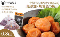昔ながらの塩だけで漬込んだ無添加・無着色の梅干0.8kg【梅干 梅干し ウメボシ うめぼし 梅干 梅 ウメ お家用 家庭用 国産 無添加 無着色 神奈川県 小田原市 】