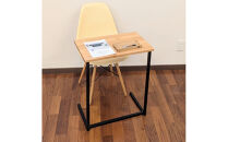 サイドテーブル&nbsp;木製&nbsp;アイアンレッグ&nbsp;アルダー&nbsp;無垢材&nbsp;1人用