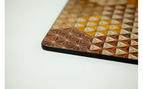 【箱根寄木細工　マウスパッド　亀甲】デスク周りをお洒落に演出【寄木細工マウスパッド亀甲 W180×H180×D5ｍｍ 麻の葉亀甲柄 亀甲模様 木製品　木の温かみ コンパクトサイズ 花台 神奈川県 小田原市 】