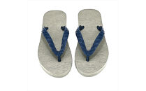 海にかえる生分解性の国産ビーチサンダル「SIX LINE」☆小田原城型フローティングキーホルダー付き ソール：グレー×鼻緒：ネイビー・23cm【高島屋選定品】