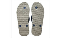 海にかえる生分解性の国産ビーチサンダル「SIX LINE」☆小田原城型フローティングキーホルダー付き ソール：グレー×鼻緒：ネイビー・27cm【高島屋選定品】