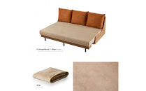 【Exらくらくカバー(同色)セット】&nbsp;ソファベッド&nbsp;セミダブル&nbsp;幅180cm&nbsp;フォース&nbsp;Exごろ寝ソファ&nbsp;ごろ寝ソファ&nbsp;＜01.ヴィンテージナチュラル×ベージュ(オレンジ)＞&nbsp;【モーブル／大川家具】