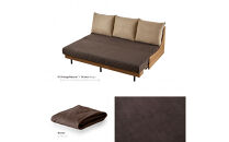 【Exらくらくカバー(同色)セット】&nbsp;ソファベッド&nbsp;セミダブル&nbsp;幅180cm&nbsp;フォース&nbsp;Exごろ寝ソファ&nbsp;ごろ寝ソファ&nbsp;＜02.ヴィンテージナチュラル×ブラウン(ベージュ)＞&nbsp;【モーブル／大川家具】