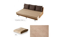 【Exらくらくカバー(同色)セット】&nbsp;ソファベッド&nbsp;セミダブル&nbsp;幅180cm&nbsp;フォース&nbsp;Exごろ寝ソファ&nbsp;ごろ寝ソファ&nbsp;＜05.ヴィンテージナチュラル×ベージュ(ブラウン)＞&nbsp;【モーブル／大川家具】