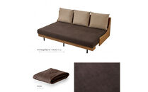 【Exらくらくカバー(同色)セット】&nbsp;ソファベッド&nbsp;セミダブル&nbsp;幅200cm&nbsp;フォース&nbsp;Exごろ寝ソファ&nbsp;ごろ寝ソファ&nbsp;＜02.ヴィンテージナチュラル×ブラウン(ベージュ)＞&nbsp;【モーブル／大川家具】