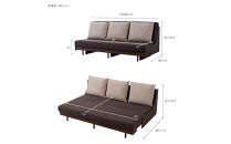 【Exらくらくカバー(同色)セット】&nbsp;ソファベッド&nbsp;セミダブル&nbsp;幅200cm&nbsp;フォース&nbsp;Exごろ寝ソファ&nbsp;ごろ寝ソファ&nbsp;＜04.ブラウン×ブラウン(ベージュ)＞&nbsp;【モーブル／大川家具】