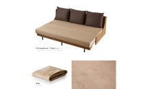 【Exらくらくカバー(同色)セット】&nbsp;ソファベッド&nbsp;セミダブル&nbsp;幅200cm&nbsp;フォース&nbsp;Exごろ寝ソファ&nbsp;ごろ寝ソファ&nbsp;＜05.ヴィンテージナチュラル×ベージュ(ブラウン)＞&nbsp;【モーブル／大川家具】