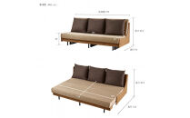 【Exらくらくカバー(同色)セット】&nbsp;ソファベッド&nbsp;セミダブル&nbsp;幅200cm&nbsp;フォース&nbsp;Exごろ寝ソファ&nbsp;ごろ寝ソファ&nbsp;＜05.ヴィンテージナチュラル×ベージュ(ブラウン)＞&nbsp;【モーブル／大川家具】