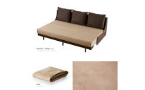 【Exらくらくカバー(同色)セット】&nbsp;ソファベッド&nbsp;セミダブル&nbsp;幅200cm&nbsp;フォース&nbsp;Exごろ寝ソファ&nbsp;ごろ寝ソファ&nbsp;＜06.&nbsp;ブラウン×ベージュ(ブラウン)＞&nbsp;【モーブル／大川家具】