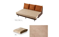 【Exらくらくカバー(同色)セット】&nbsp;ソファベッド&nbsp;セミダブル&nbsp;幅180cm&nbsp;フォース&nbsp;Exごろ寝ソファ&nbsp;ごろ寝ソファ&nbsp;＜03.ブラウン×ベージュ(オレンジ)＞&nbsp;【モーブル／大川家具】