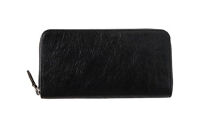 「千菱」 ラウンド  長財布 栃木レザーWコガシ /黒 L001