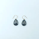 IKAZAKI WASHI JEWERLY しずくピアス「ブラック」レース柄