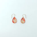 IKAZAKI WASHI JEWERLY しずくピアス「レッド」鞠柄