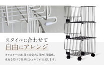 【a.depeche】バスケットシェルフ 3点セットネイビー(ラック,収納ラック,キャスター付きラック)［ 京都 インテリア ブランド 欧風スタイル おしゃれ 収納ラック アレンジいろいろ 人気 おすすめ 棚 ワゴン 収納家具 家具 雑貨 日用品 お取り寄せ 通販 送料無料 ふるさと納税 ］