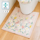 フルールブラン&nbsp;ロングトイレマット&nbsp;約75×63cm&nbsp;ピンク&nbsp;北欧&nbsp;おしゃれ&nbsp;かわいい&nbsp;洗える&nbsp;花柄&nbsp;マーガレット&nbsp;大判&nbsp;トイレ&nbsp;マット