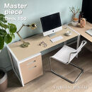 松永工房&nbsp;MASTER&nbsp;PIECE&nbsp;デスク150&nbsp;＆ワゴン&nbsp;ナチュラルカラー×ホワイトカラー&nbsp;天板合皮&nbsp;モダンテイスト&nbsp;シンプルデザイン&nbsp;木製&nbsp;デスク&nbsp;オフィス&nbsp;ホームユース&nbsp;書斎&nbsp;パソコンデスク&nbsp;マスターピース【配送不可：沖縄・離島】