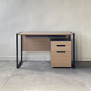 松永工房&nbsp;MASTER&nbsp;PIECE&nbsp;デスク120&nbsp;＆ワゴン&nbsp;ナチュラルカラー×ブラックカラー&nbsp;天板ウッド&nbsp;モダンテイスト&nbsp;シンプルデザイン&nbsp;木製&nbsp;デスク&nbsp;オフィス&nbsp;ホームユース&nbsp;書斎&nbsp;パソコンデスク&nbsp;マスターピース【配送不可：沖縄・離島】