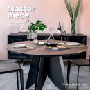 松永工房&nbsp;MASTER&nbsp;PIECE&nbsp;ダイニングテーブルラウンド120&nbsp;ウォールナットカラー×ブラックカラー&nbsp;モダンテイスト&nbsp;シンプルデザイン&nbsp;木製&nbsp;丸テーブル&nbsp;リビングダイニング&nbsp;マスターピース【配送不可：沖縄・離島】