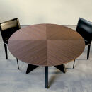 松永工房&nbsp;MASTER&nbsp;PIECE&nbsp;ダイニングテーブルラウンド120&nbsp;ウォールナットカラー×ブラックカラー&nbsp;モダンテイスト&nbsp;シンプルデザイン&nbsp;木製&nbsp;丸テーブル&nbsp;リビングダイニング&nbsp;マスターピース【配送不可：沖縄・離島】