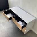 松永工房&nbsp;MASTER&nbsp;PIECE&nbsp;ローチェスト120&nbsp;ナチュラルカラー×ホワイトカラー&nbsp;モダンテイスト&nbsp;シンプルデザイン&nbsp;木製&nbsp;衣類収納&nbsp;引き出し収納&nbsp;ローボード&nbsp;北欧インテリア&nbsp;マスターピース【配送不可：沖縄・離島】