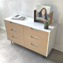 松永工房&nbsp;MASTER&nbsp;PIECE&nbsp;ローチェスト120&nbsp;ナチュラルカラー×ホワイトカラー&nbsp;モダンテイスト&nbsp;シンプルデザイン&nbsp;木製&nbsp;衣類収納&nbsp;引き出し収納&nbsp;ローボード&nbsp;北欧インテリア&nbsp;マスターピース【配送不可：沖縄・離島】